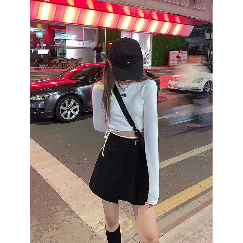 Y2K Long Sleeve Jazz Dance Performance T-Shirt for Women - Sweet and Spicy K-Pop Style Top