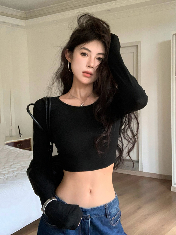 Y2K Long Sleeve T-Shirt for Women - Spicy Girl Jazz Dance K-Pop Top for Autumn Music Festival Outfits Y2K Long Sleeve T-Shirt for Women - Spicy Girl Jazz Dance K-Pop Top for Autumn Music Festival Outfits