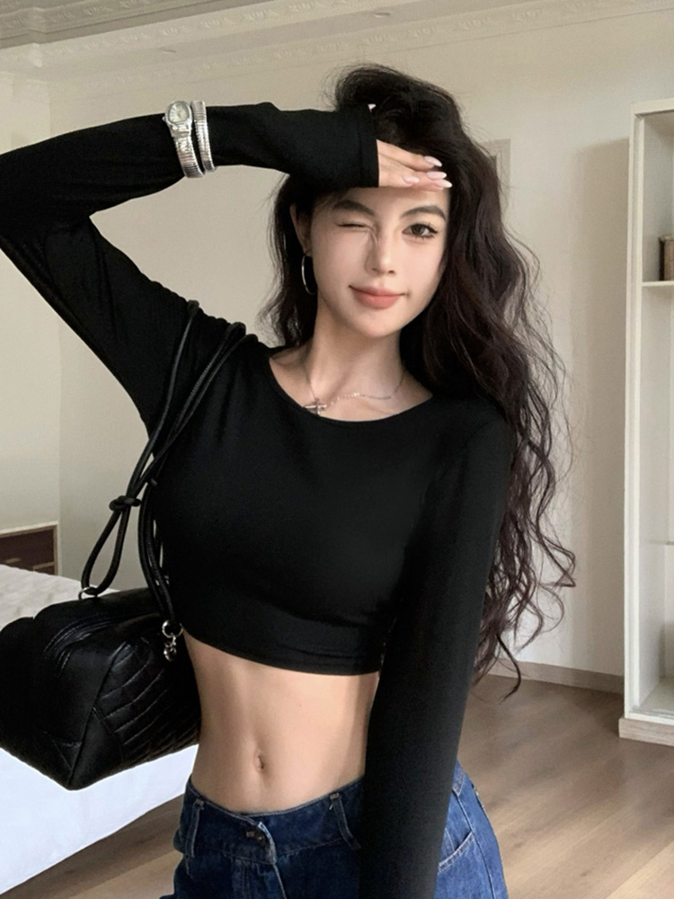 Y2K Long Sleeve T-Shirt for Women - Spicy Girl Jazz Dance K-Pop Top for Autumn Music Festival Outfits Y2K Long Sleeve T-Shirt for Women - Spicy Girl Jazz Dance K-Pop Top for Autumn Music Festival Outfits