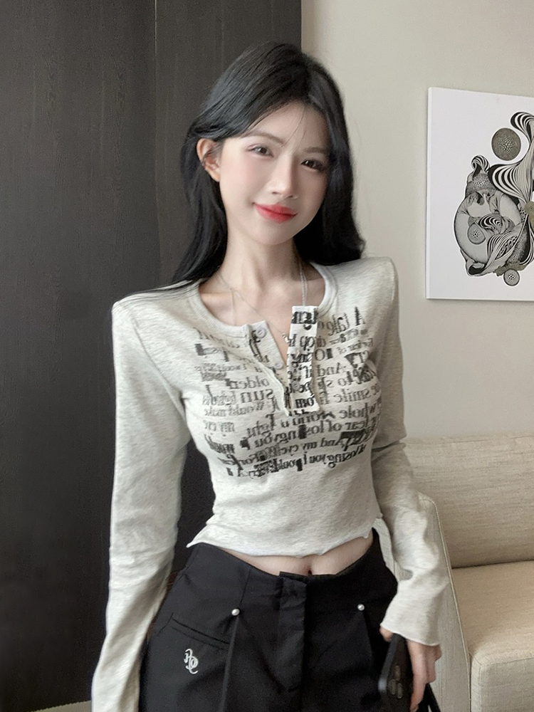 Y2K Long Sleeve T-Shirt for Women, American Jazz Dance Top, K-Pop Inspired Performance Outfit, Trendy Spicy Girl Style Y2K Long Sleeve T-Shirt for Women, American Jazz Dance Top, K-Pop Inspired Performance Outfit, Trendy Spicy Girl Style