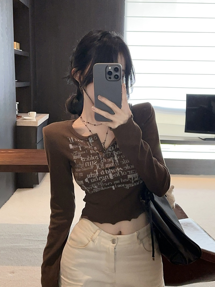 Y2K Long Sleeve T-Shirt for Women, American Jazz Dance Top, K-Pop Inspired Performance Outfit, Trendy Spicy Girl Style Y2K Long Sleeve T-Shirt for Women, American Jazz Dance Top, K-Pop Inspired Performance Outfit, Trendy Spicy Girl Style