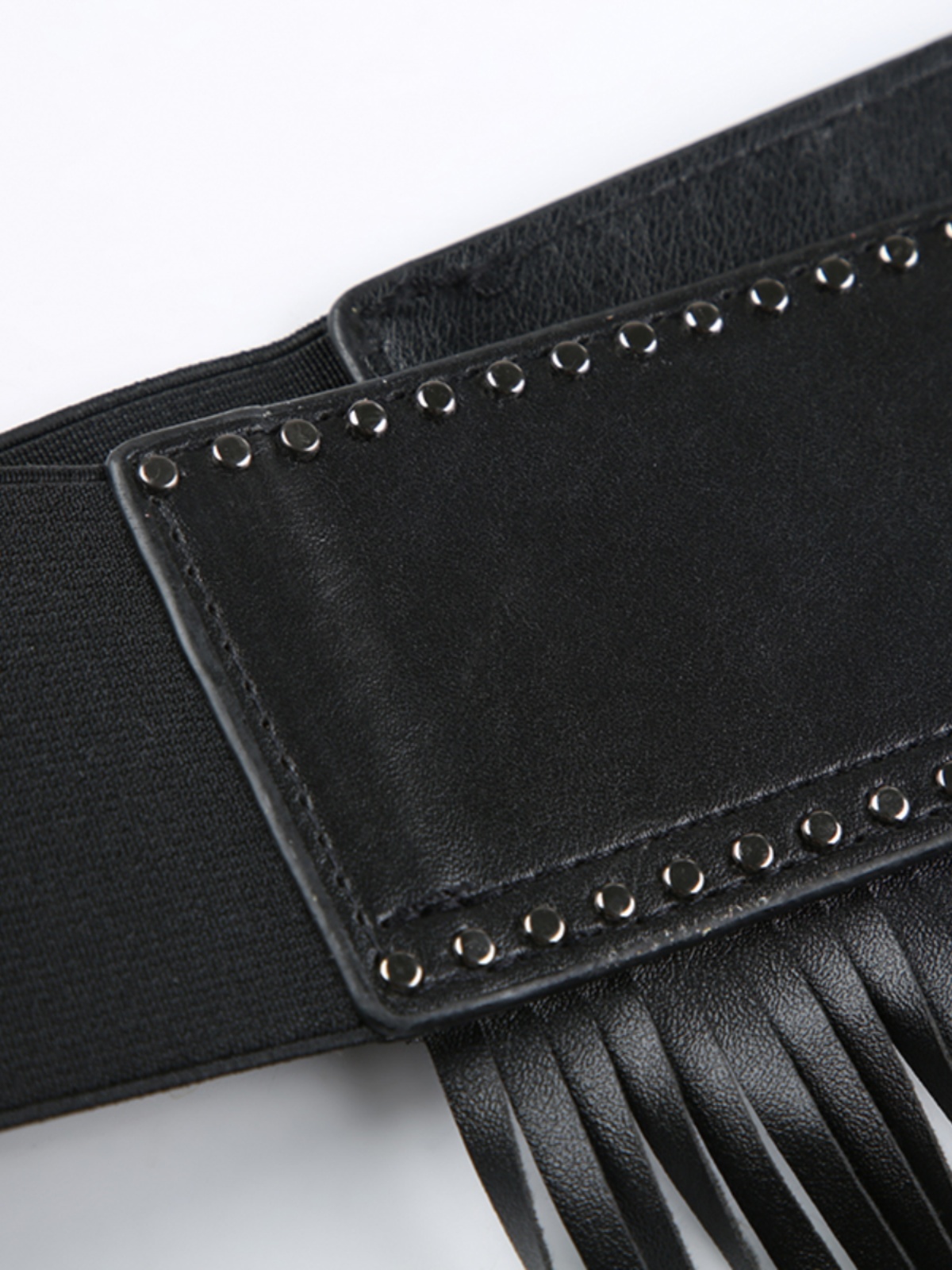 Y2K Millennial Spicy Girl PU Wide Waist Belt with Tassel Edge and Hanging Buckle - Hip-Hop Dance Accessory Trend Y2K Millennial Spicy Girl PU Wide Waist Belt with Tassel Edge and Hanging Buckle - Hip-Hop Dance Accessory Trend