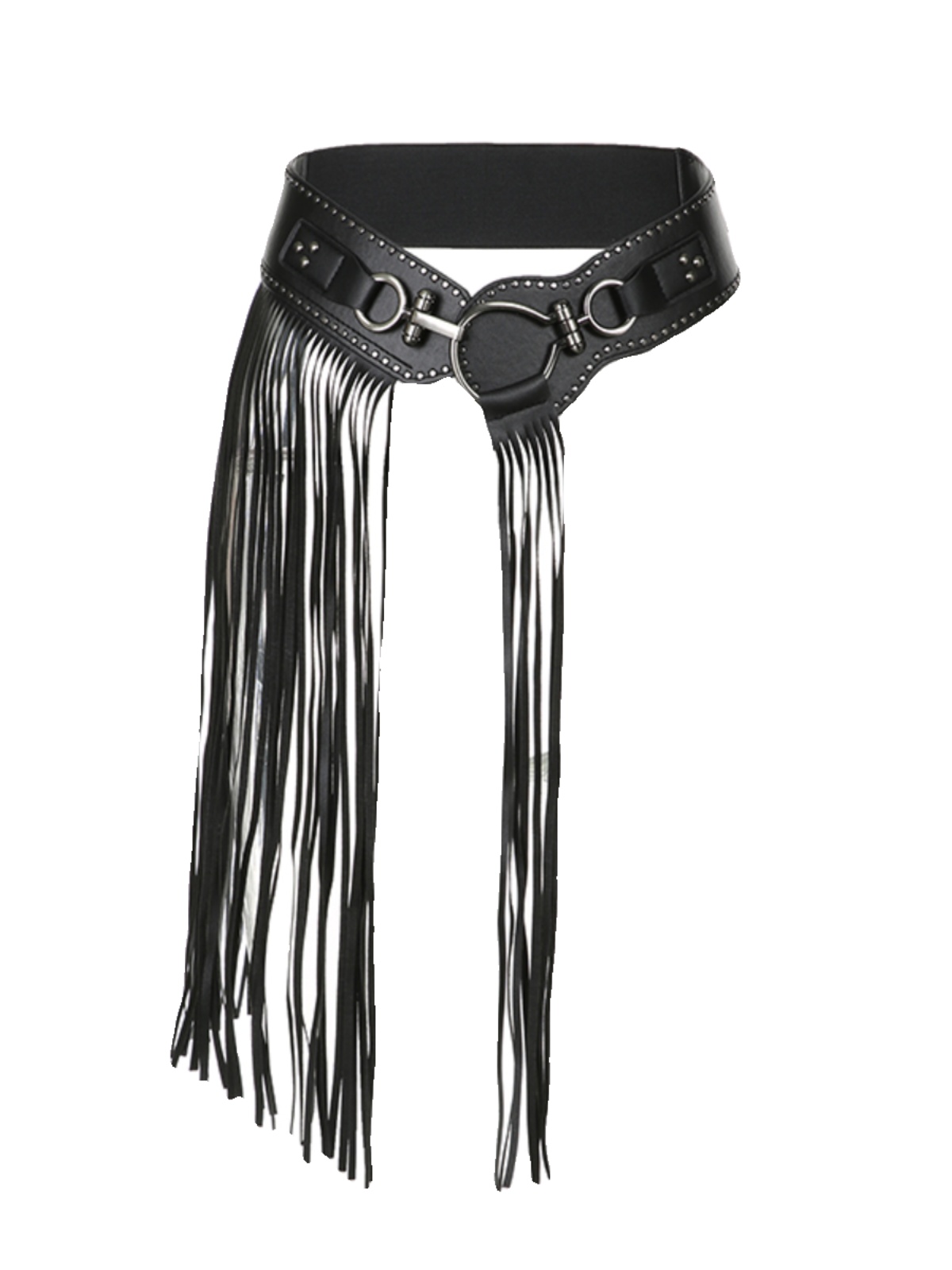 Y2K Millennial Spicy Girl PU Wide Waist Belt with Tassel Edge and Hanging Buckle - Hip-Hop Dance Accessory Trend Y2K Millennial Spicy Girl PU Wide Waist Belt with Tassel Edge and Hanging Buckle - Hip-Hop Dance Accessory Trend
