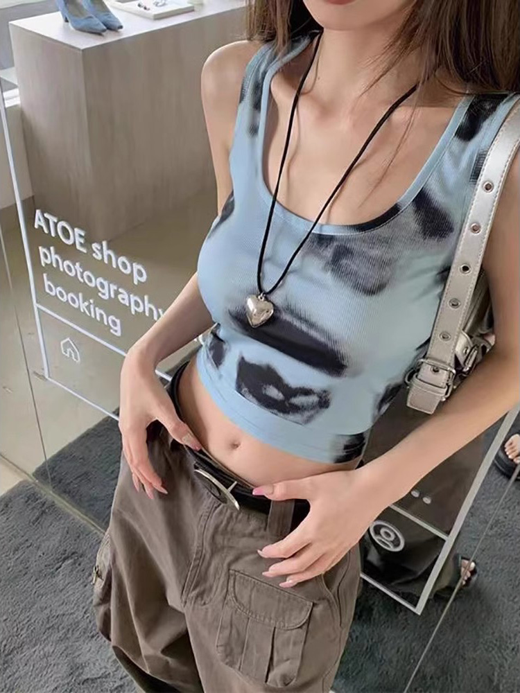 Y2K Slim-Fit Jazz Dance Tank Top for Women - Spicy Girl K-Pop Festival Outfit Y2K Slim-Fit Jazz Dance Tank Top for Women - Spicy Girl K-Pop Festival Outfit