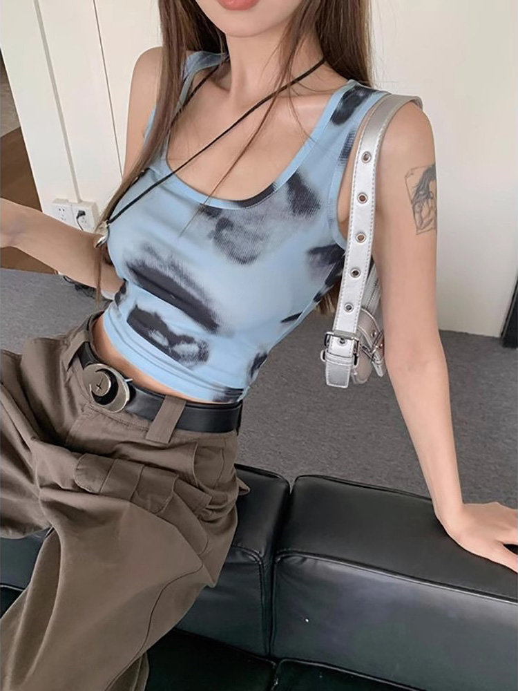 Y2K Slim-Fit Jazz Dance Tank Top for Women - Spicy Girl K-Pop Festival Outfit Y2K Slim-Fit Jazz Dance Tank Top for Women - Spicy Girl K-Pop Festival Outfit