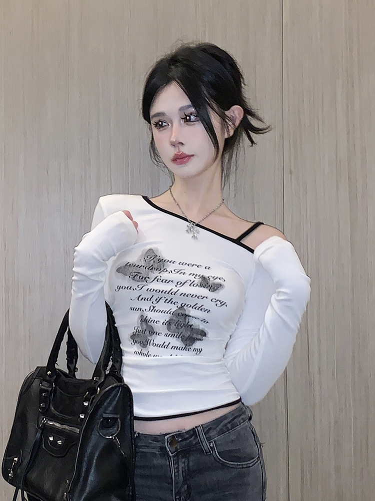 Y2K Slim Fit Long Sleeve Jazz Dance Top for Women, Short American Style T-Shirt for K-Pop Music Festival Outfits Y2K Slim Fit Long Sleeve Jazz Dance Top for Women, Short American Style T-Shirt for K-Pop Music Festival Outfits