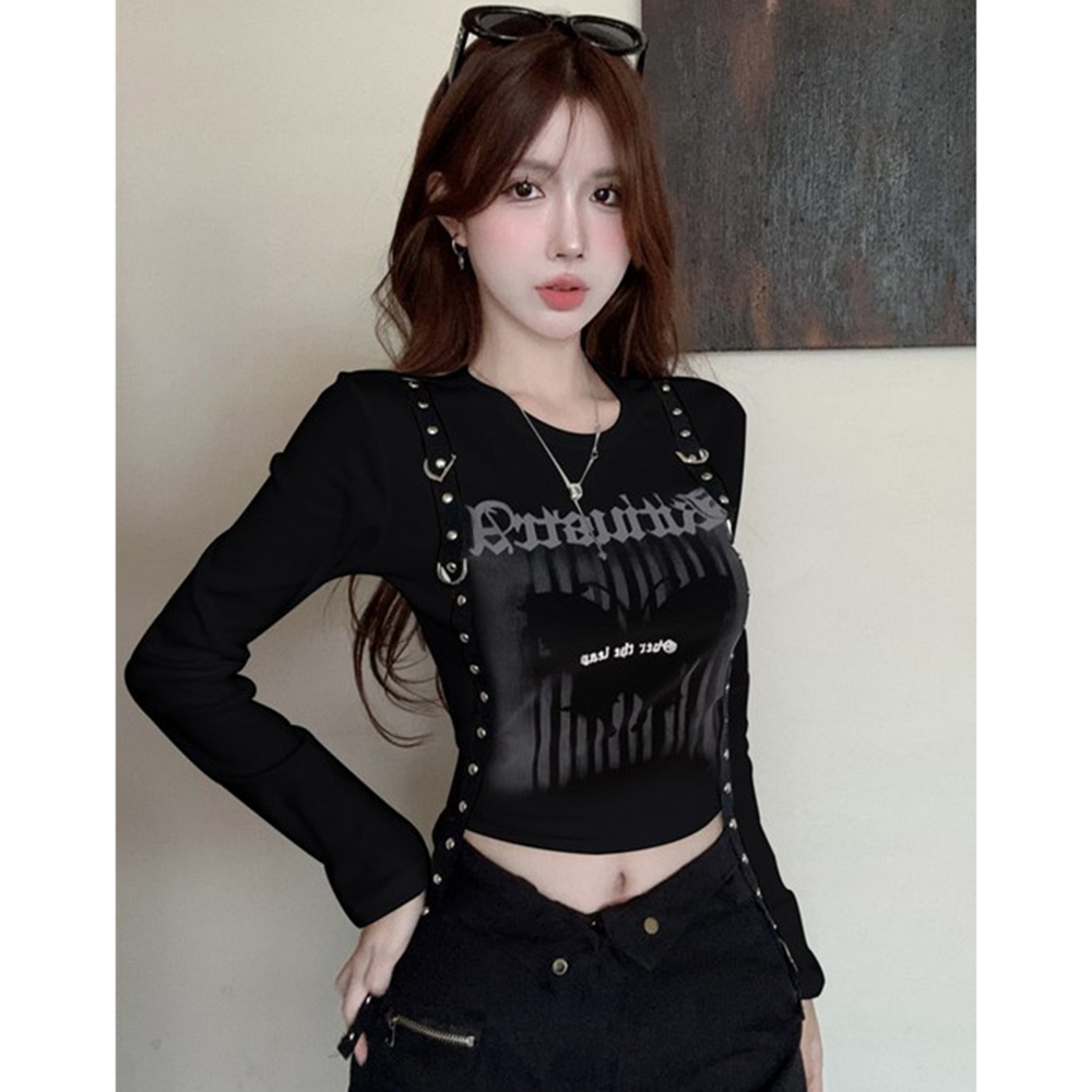 Y2K Slim-Fit Long Sleeve T-Shirt Top for Women, Dopamine Jazz Dance Style, K-Pop Music Festival Outfit, European & American Fashion Y2K Slim-Fit Long Sleeve T-Shirt Top for Women, Dopamine Jazz Dance Style, K-Pop Music Festival Outfit, European & American Fashion