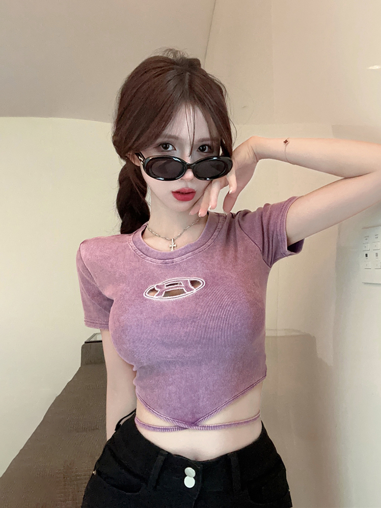 Y2K Slim Fit Short Sleeve Jazz Dance Top for Women - Sweet Cool Spicy Girl Design, Perfect for Dance and Casual Wear Y2K Slim Fit Short Sleeve Jazz Dance Top for Women - Sweet Cool Spicy Girl Design, Perfect for Dance and Casual Wear