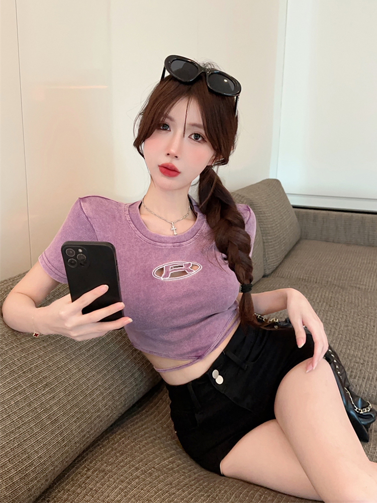 Y2K Slim Fit Short Sleeve Jazz Dance Top for Women - Sweet Cool Spicy Girl Design, Perfect for Dance and Casual Wear Y2K Slim Fit Short Sleeve Jazz Dance Top for Women - Sweet Cool Spicy Girl Design, Perfect for Dance and Casual Wear