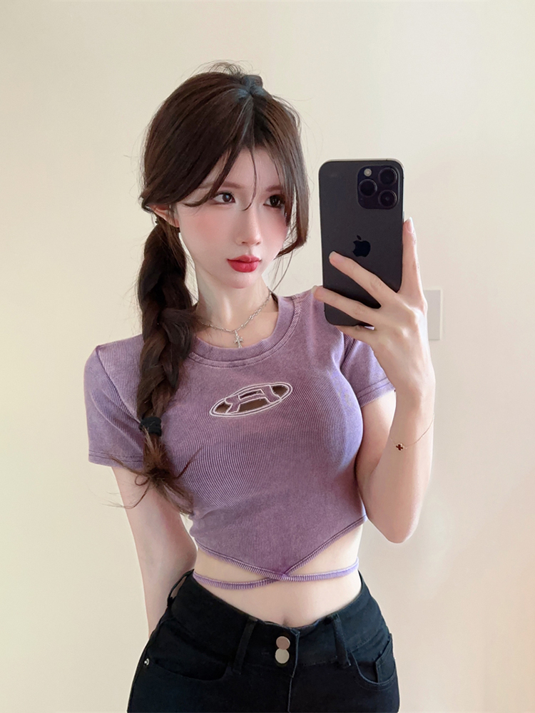 Y2K Slim Fit Short Sleeve Jazz Dance Top for Women - Sweet Cool Spicy Girl Design, Perfect for Dance and Casual Wear Y2K Slim Fit Short Sleeve Jazz Dance Top for Women - Sweet Cool Spicy Girl Design, Perfect for Dance and Casual Wear