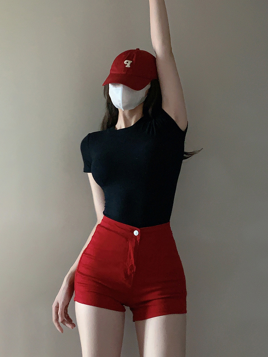 Y2K Slim-Fit Short Sleeve T-Shirt for Women, American Style Sweet and Spicy Jazz Dance Top, K-Pop Inspired Dance Outfit Y2K Slim-Fit Short Sleeve T-Shirt for Women, American Style Sweet and Spicy Jazz Dance Top, K-Pop Inspired Dance Outfit