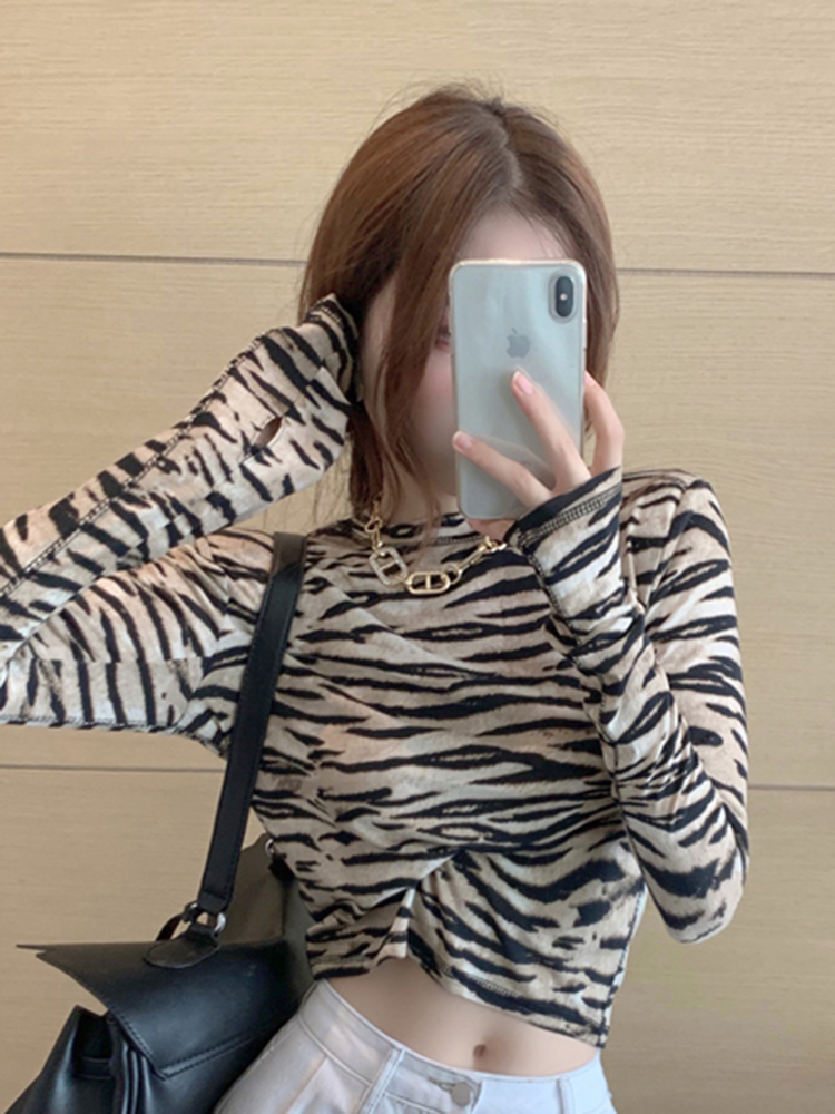 Y2K Striped Long Sleeve T-Shirt for Women - Sweet & Spicy Jazz Dance Top, European American Wasteland Style K-Pop Outfit Y2K Striped Long Sleeve T-Shirt for Women - Sweet & Spicy Jazz Dance Top, European American Wasteland Style K-Pop Outfit