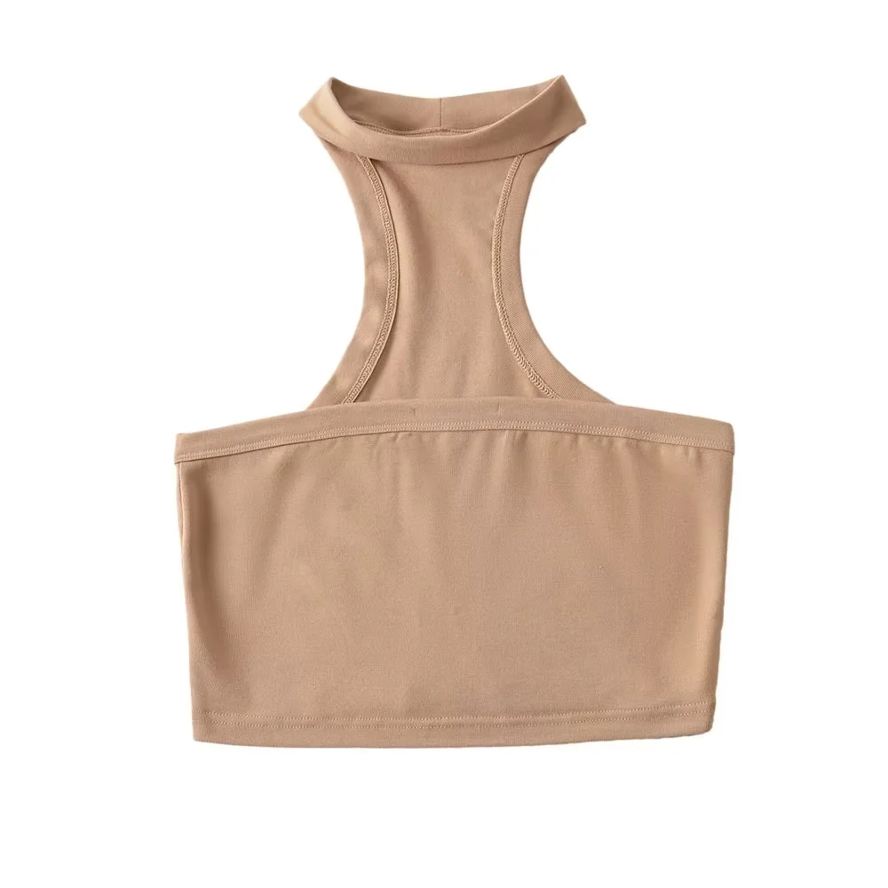 Y2K Summer Halter Neck Tank Top, Fitted Strapless Spicy Girl Outerwear, Trendy Pure Desire Design Y2K Summer Halter Neck Tank Top, Fitted Strapless Spicy Girl Outerwear, Trendy Pure Desire Design