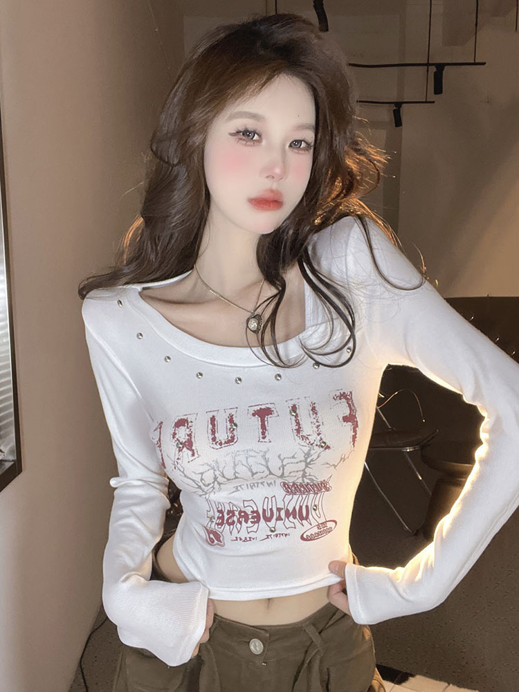 Y2K Sweet and Spicy Long-Sleeve Jazz Dance Top for Women, K-Pop Music Festival Outfit, Trendy Dancewear Y2K Sweet and Spicy Long-Sleeve Jazz Dance Top for Women, K-Pop Music Festival Outfit, Trendy Dancewear