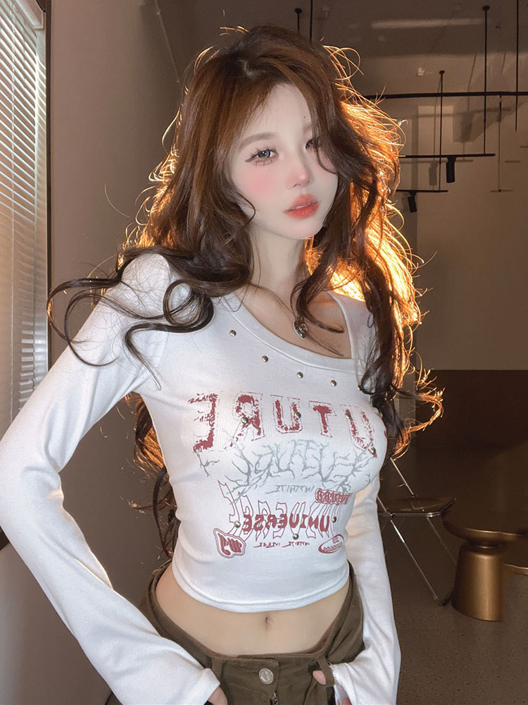 Y2K Sweet and Spicy Long-Sleeve Jazz Dance Top for Women, K-Pop Music Festival Outfit, Trendy Dancewear Y2K Sweet and Spicy Long-Sleeve Jazz Dance Top for Women, K-Pop Music Festival Outfit, Trendy Dancewear