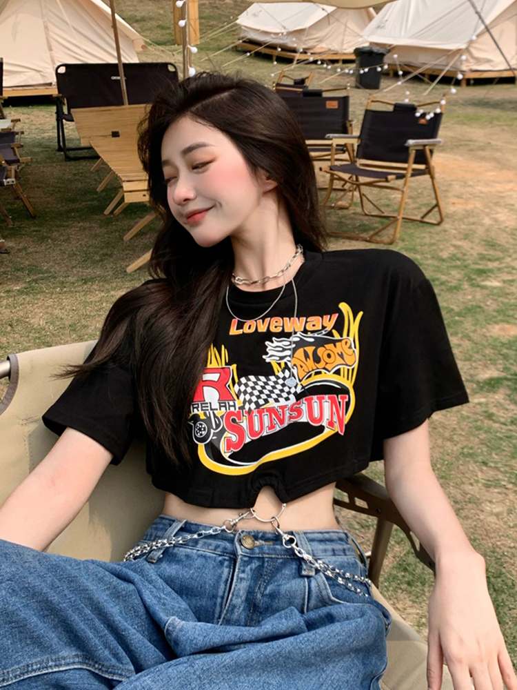 Y2K Sweet & Spicy Jazz Dance Top for Women - Short K-Pop Style T-Shirt for Music Festivals and Dance Events Y2K Sweet & Spicy Jazz Dance Top for Women - Short K-Pop Style T-Shirt for Music Festivals and Dance Events