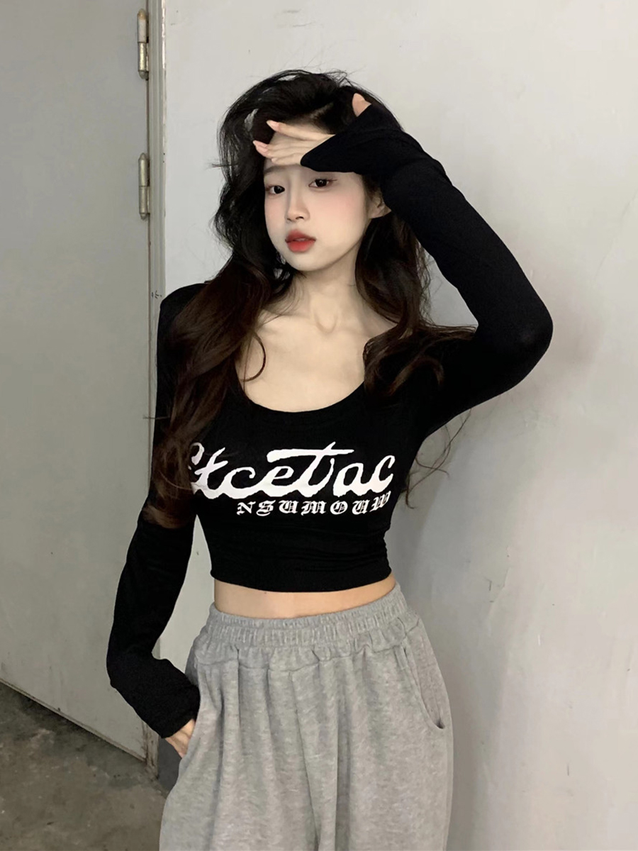 Y2K Women's Long Sleeve T-shirt - Sweet and Spicy Jazz Dance Top for Music Festival - Wasteland Aesthetic Fashion