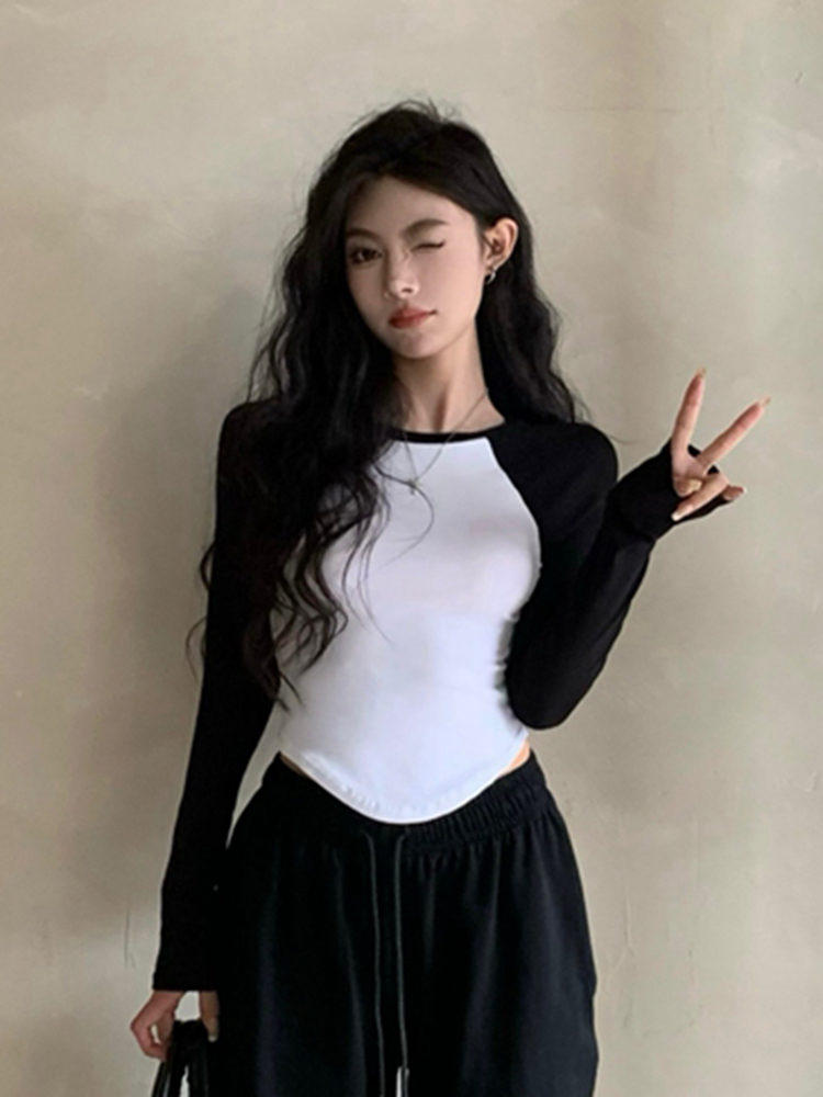 Y2K Women's Long-Sleeve T-Shirt for Jazz Dance & K-Pop Group Performances - Trendy Autumn Festival Outfit Y2K Women's Long-Sleeve T-Shirt for Jazz Dance & K-Pop Group Performances - Trendy Autumn Festival Outfit