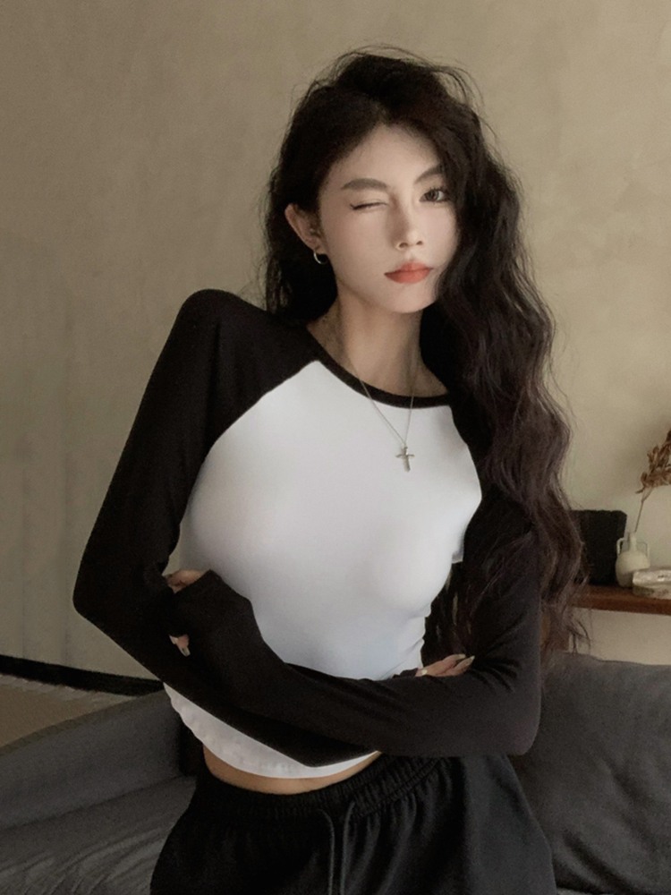 Y2K Women's Long-Sleeve T-Shirt for Jazz Dance & K-Pop Group Performances - Trendy Autumn Festival Outfit Y2K Women's Long-Sleeve T-Shirt for Jazz Dance & K-Pop Group Performances - Trendy Autumn Festival Outfit