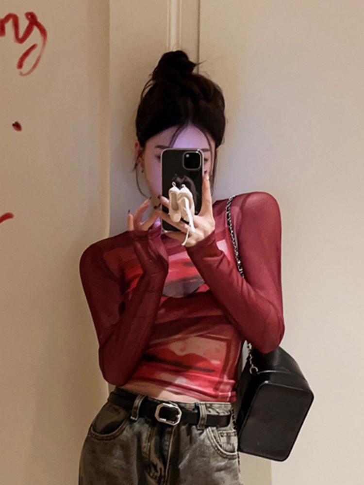 Y2K Women's Slim-Fit Long Sleeve Pullover Top, Sweet and Spicy Abbi Jazz Dance K-Pop Style, European and American Fashion Y2K Women's Slim-Fit Long Sleeve Pullover Top, Sweet and Spicy Abbi Jazz Dance K-Pop Style, European and American Fashion