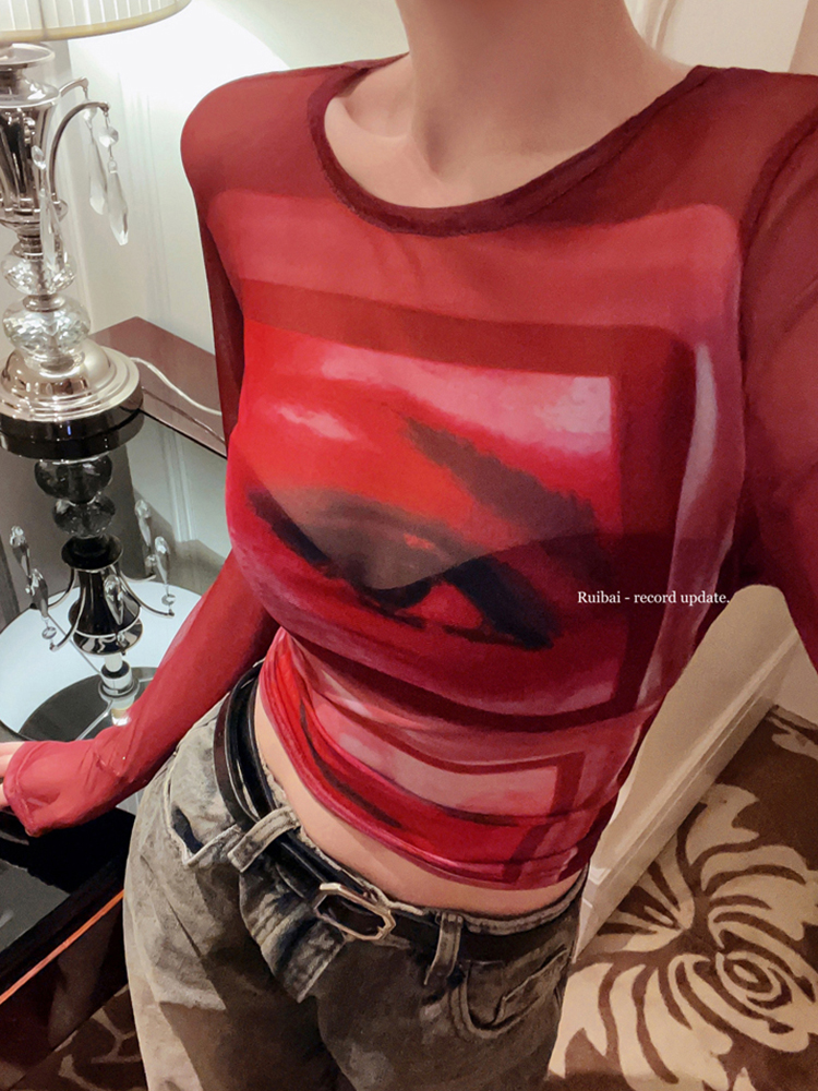 Y2K Women's Slim-Fit Long Sleeve Pullover Top, Sweet and Spicy Abbi Jazz Dance K-Pop Style, European and American Fashion Y2K Women's Slim-Fit Long Sleeve Pullover Top, Sweet and Spicy Abbi Jazz Dance K-Pop Style, European and American Fashion