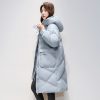 Plus Size White Outfit: Women's Mid-length White Down Padded Coat