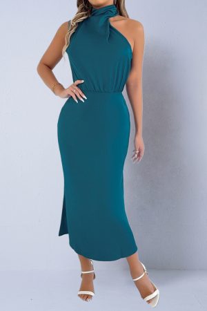 Women's Vacation Satin Dress For Autumn