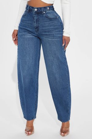 Womens Designer Washed-Blue Retro Flared Denim Jeans