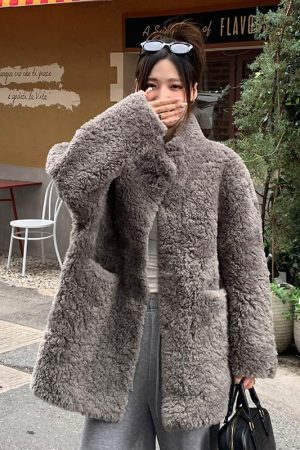 Womens Mid Length Lambswool Coat