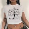 Sexy Black Chic Y2k Crop Top Short-sleeve T-shirt for Women