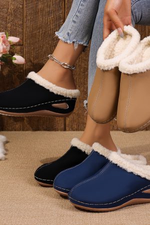 Fashion Plush Slippers Outdoor Wedges Sandals Women's Garden Shoes