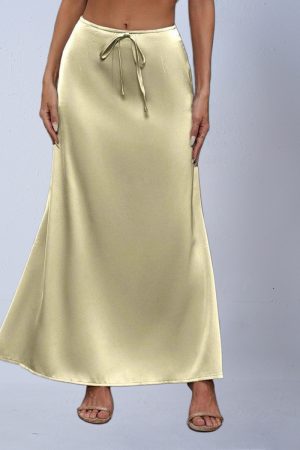 Women's Satin Elegant Lace-up Long Dress