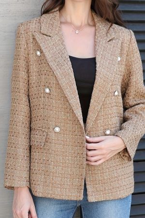 Stylish And Elegant Plaid Tailored Blazer