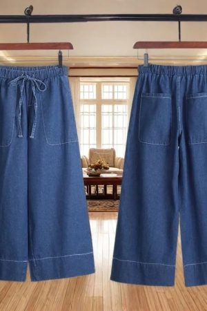 Height-enhancing Versatile Drapey Cropped Denim Jeans