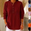 V-neck Buttons Sweater Fashion Casual Solid Color Long-sl - Sweater Outfits