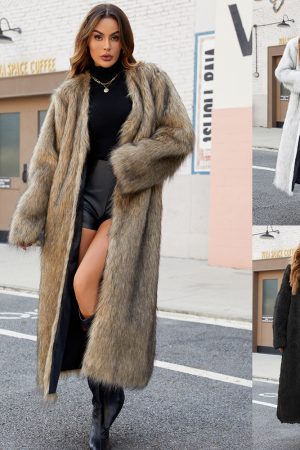 Fashionable V-neck Long Coat For Women