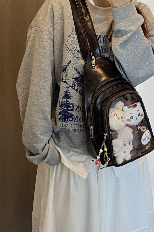 20cm Doll Ita Bag with Clear Window for Plushies and Pins