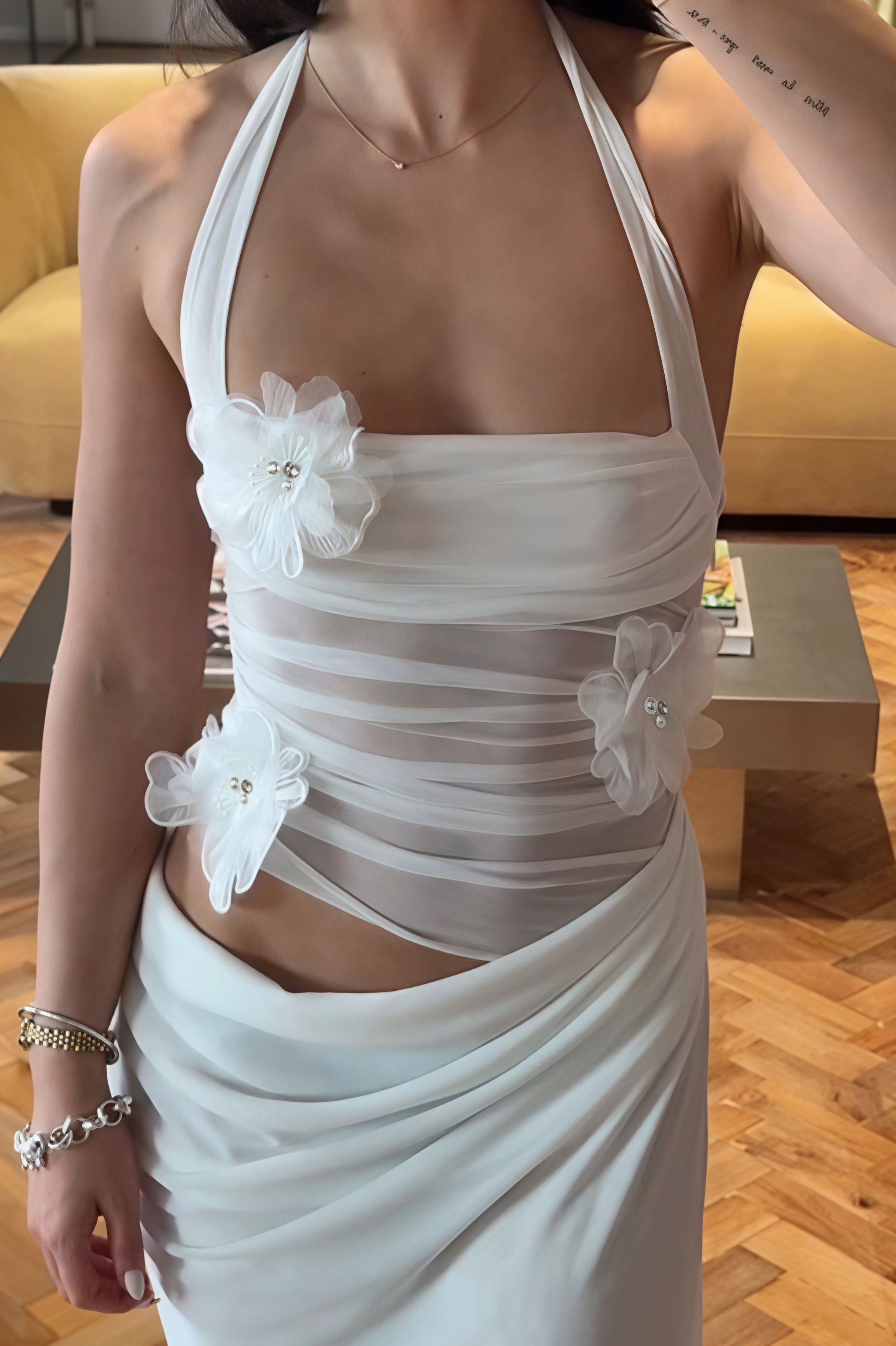 Statement belt with dress