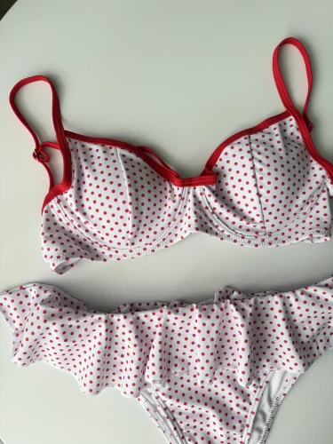 Polka Ruffled Bikini Set photo review