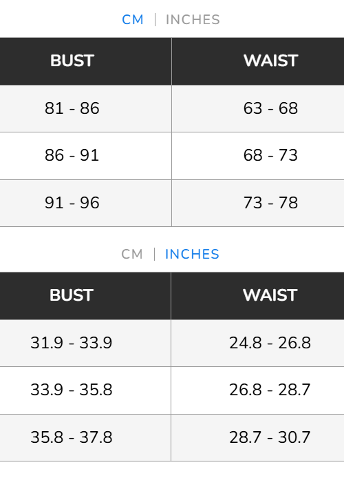 Embroidered Floral Bikini Set Size chart