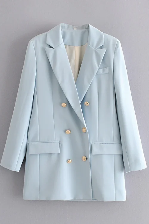 Frost Blue Double-Breasted Blazer (2)