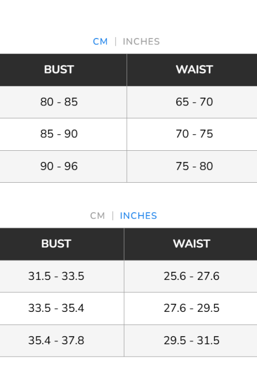 Polka Ruffled Bikini Set Size Chart