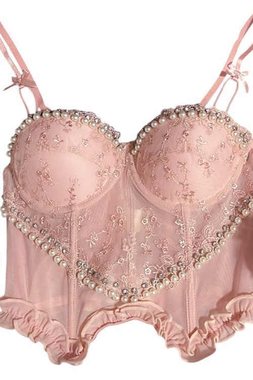 Angelcore Sheer Lace Corset Top