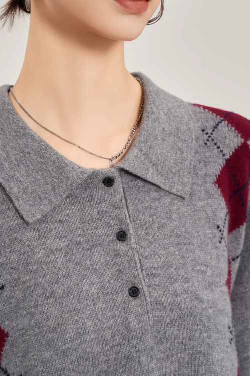 Argyle Knit Tops / Knit Mini Skirt