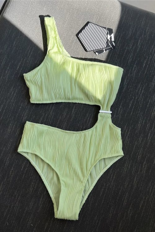 Asymmetric Cut-Out One Piece Swimsuit