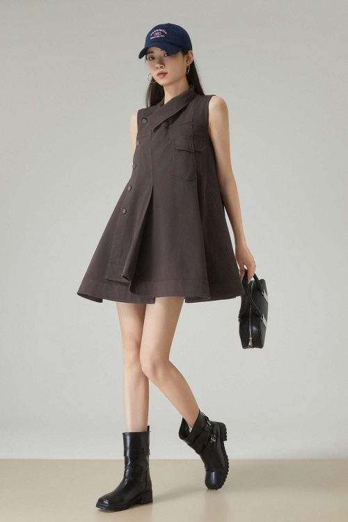 Asymmetric Design Sleeveless Dress