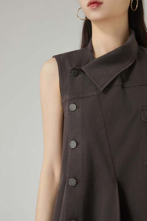 Asymmetric Design Sleeveless Dress
