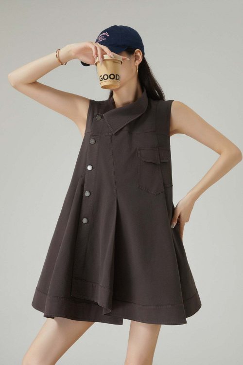 Asymmetric Design Sleeveless Dress