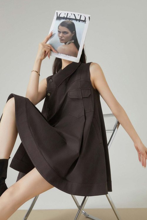 Asymmetric Design Sleeveless Dress