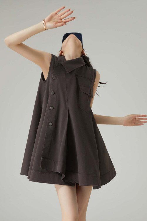Asymmetric Design Sleeveless Dress